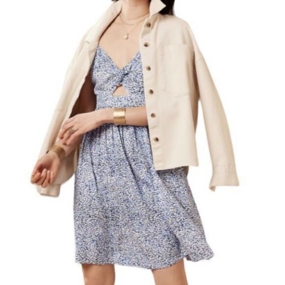 Banana Republic Blue And White Fit And Flare Dress, Size XL, NWT - Picture 1 of 7